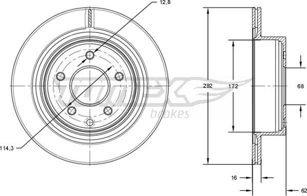 TOMEX brakes TX 71-72 - Тормозной диск unicars.by