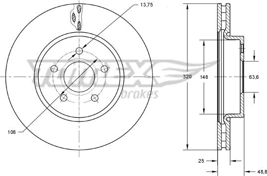 TOMEX brakes TX 73-91 - Тормозной диск unicars.by