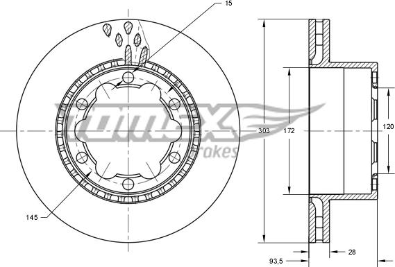 TOMEX brakes TX 73-44 - Тормозной диск unicars.by