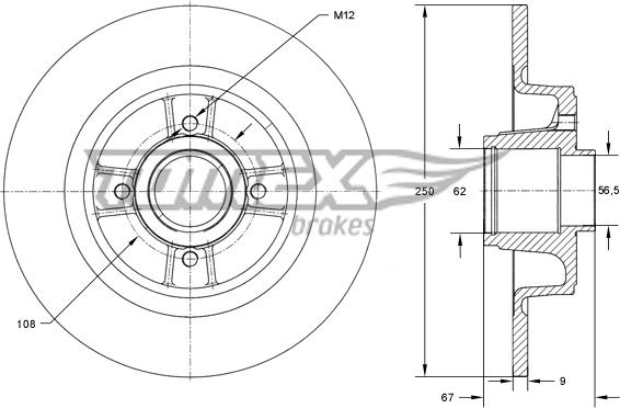 TOMEX brakes TX 73-571 - Тормозной диск unicars.by