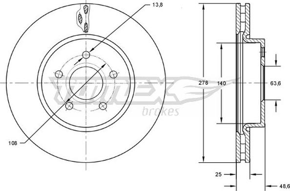 TOMEX brakes TX 73-02 - Тормозной диск unicars.by