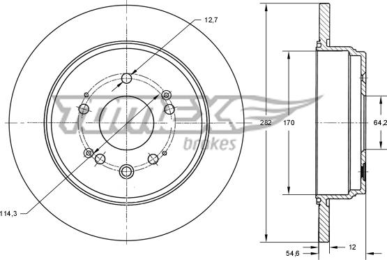 TOMEX brakes TX 73-83 - Тормозной диск unicars.by