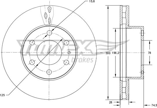 TOMEX brakes TX 73-39 - Тормозной диск unicars.by