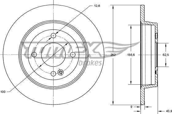 TOMEX brakes TX 73-35 - Тормозной диск unicars.by