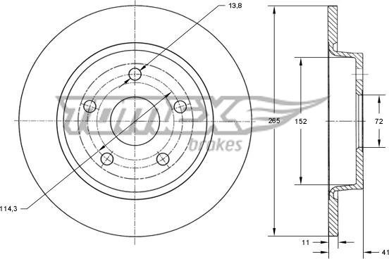 TOMEX brakes TX 73-20 - Тормозной диск unicars.by