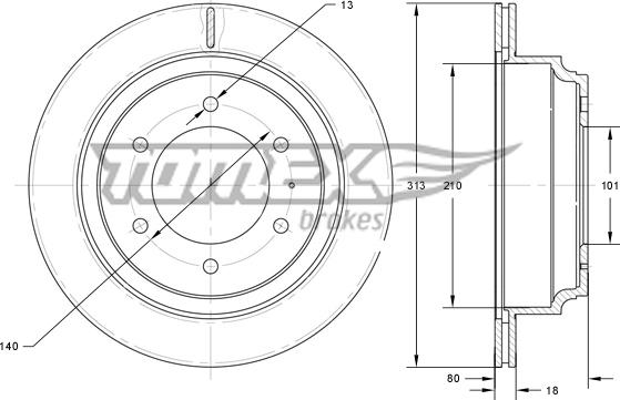 TOMEX brakes TX 73-70 - Тормозной диск unicars.by