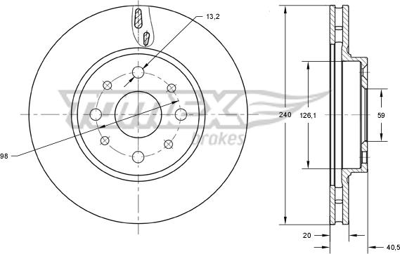 TOMEX brakes TX 73-73 - Тормозной диск unicars.by