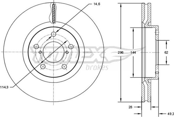 TOMEX brakes TX 72-94 - Тормозной диск unicars.by