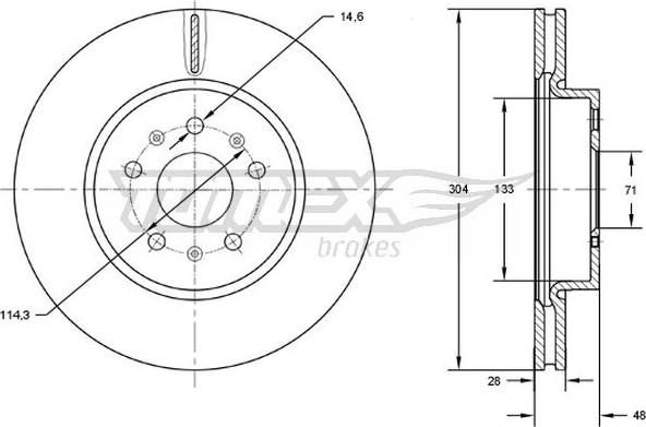 TOMEX brakes TX 72-93 - Тормозной диск unicars.by