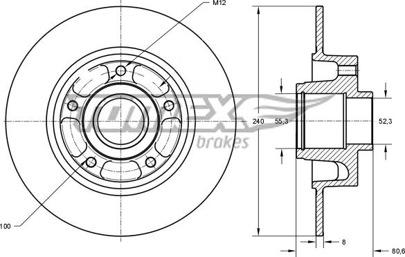 TOMEX brakes TX 72-011 - Тормозной диск unicars.by