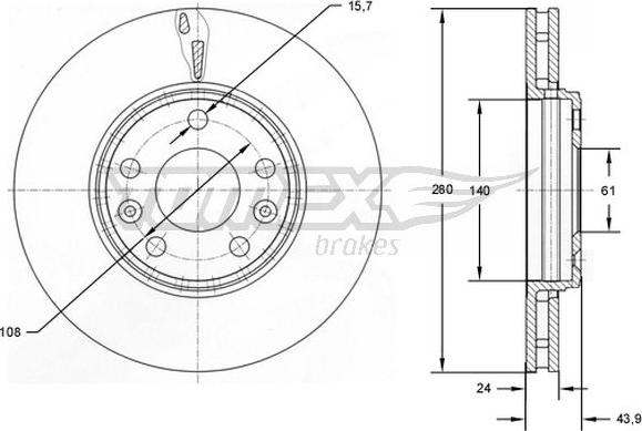 TOMEX brakes TX 72-82 - Тормозной диск unicars.by