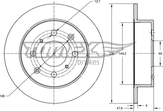 TOMEX brakes TX 72-32 - Тормозной диск unicars.by