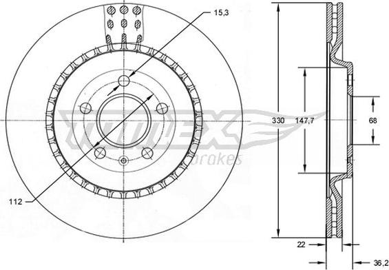 TOMEX brakes TX 72-79 - Тормозной диск unicars.by