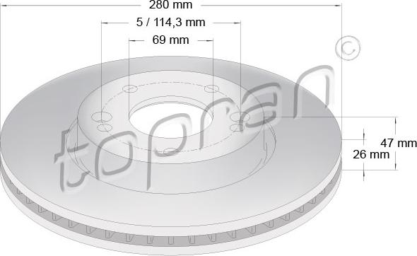 Topran 820 376 - Тормозной диск unicars.by