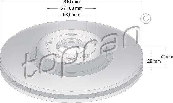 Topran 304 405 - Тормозной диск unicars.by