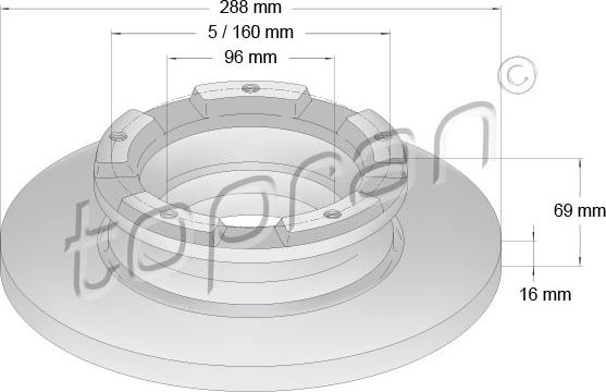 Topran 305 045 - Тормозной диск unicars.by