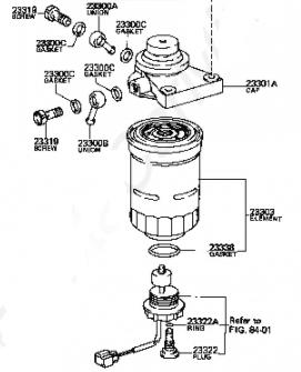 TOYOTA 2330064010 - Топливный фильтр unicars.by