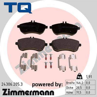 TQ 244817 - Тормозные колодки, дисковые, комплект unicars.by