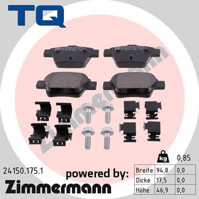 TQ 244735 - Тормозные колодки, дисковые, комплект unicars.by