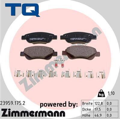 TQ 244730 - Тормозные колодки, дисковые, комплект unicars.by