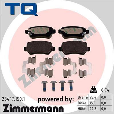 TQ 222686 - Тормозные колодки, дисковые, комплект unicars.by