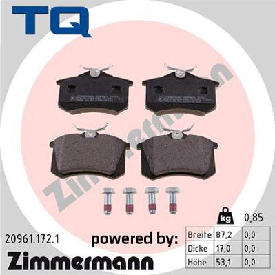 TQ TQ-BP0011 - Тормозные колодки, дисковые, комплект unicars.by