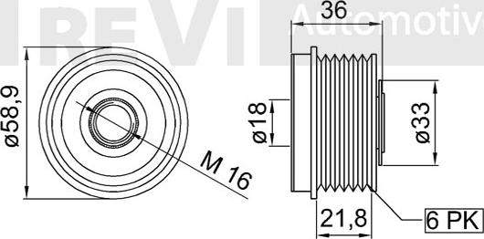 Trevi Automotive AP1112 - Шкив генератора, муфта unicars.by