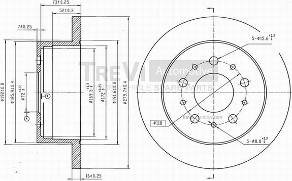 Trevi Automotive BD1041 - Тормозной диск unicars.by