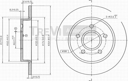 Trevi Automotive BD1068 - Тормозной диск unicars.by