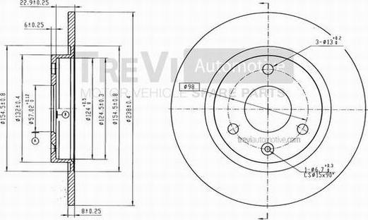 Trevi Automotive BD1012 - Тормозной диск unicars.by