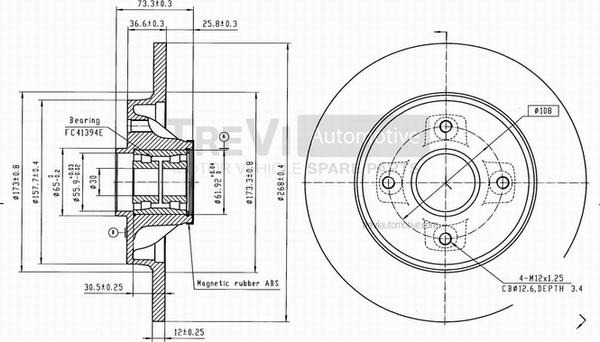 Trevi Automotive BD1082 - Тормозной диск unicars.by