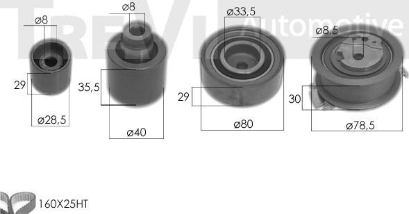 Trevi Automotive KD1533HP - Водяной насос + комплект зубчатого ремня ГРМ unicars.by