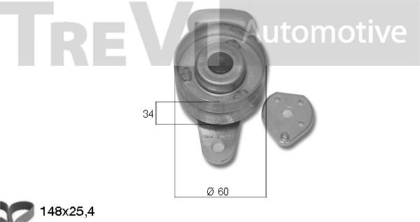 Trevi Automotive KD1025 - Комплект зубчатого ремня ГРМ unicars.by