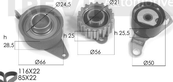 Trevi Automotive KD1157 - Комплект зубчатого ремня ГРМ unicars.by