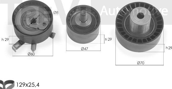 Trevi Automotive KD1280 - Комплект зубчатого ремня ГРМ unicars.by