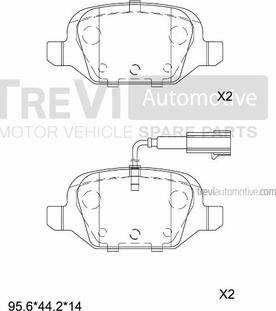 Trevi Automotive PF1066 - Тормозные колодки, дисковые, комплект unicars.by