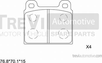 Trevi Automotive PF1031 - Тормозные колодки, дисковые, комплект unicars.by