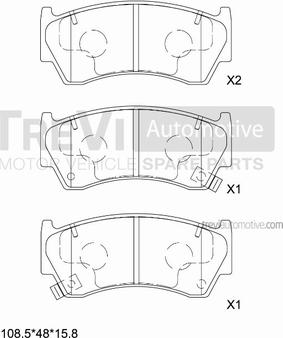 Trevi Automotive PF1024 - Тормозные колодки, дисковые, комплект unicars.by