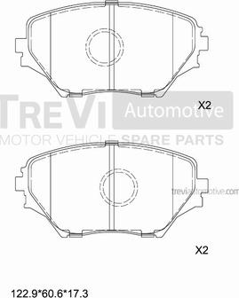 Trevi Automotive PF1144 - Тормозные колодки, дисковые, комплект unicars.by