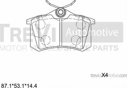 Trevi Automotive PF1132 - Тормозные колодки, дисковые, комплект unicars.by