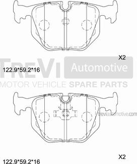 Trevi Automotive PF1129 - Тормозные колодки, дисковые, комплект unicars.by