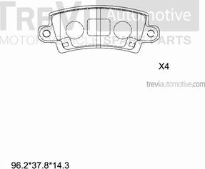 Trevi Automotive PF1173 - Тормозные колодки, дисковые, комплект unicars.by