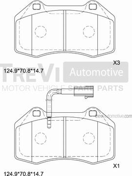 Trevi Automotive PF1363 - Тормозные колодки, дисковые, комплект unicars.by