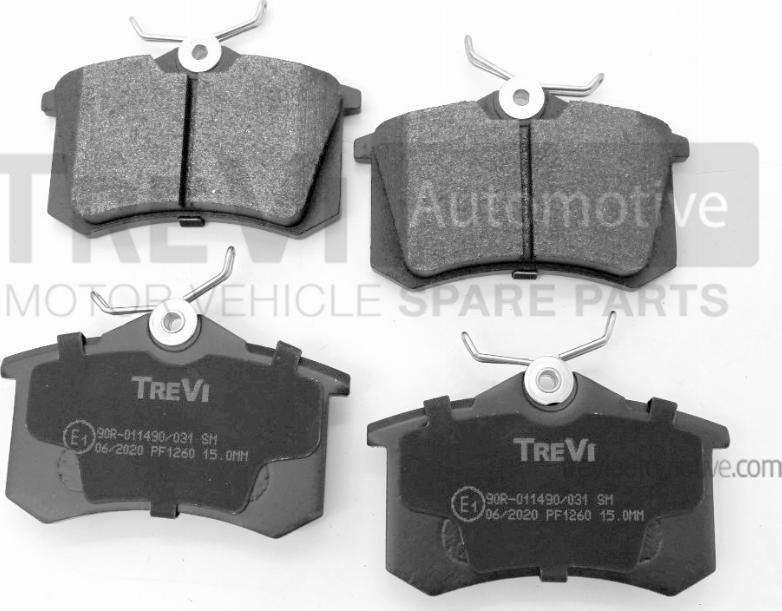 Trevi Automotive PF1260 - Тормозные колодки, дисковые, комплект unicars.by