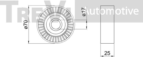 Trevi Automotive TA1604 - Ролик, поликлиновый ремень unicars.by