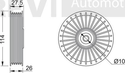 Trevi Automotive TA1194 - Ролик, поликлиновый ремень unicars.by