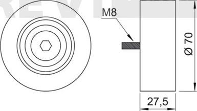 Trevi Automotive TA1827 - Ролик, поликлиновый ремень unicars.by