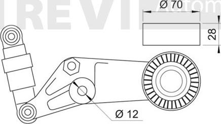 Trevi Automotive TA1278 - Натяжитель, поликлиновый ремень unicars.by