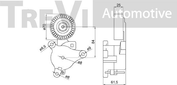 Trevi Automotive TA2046 - Натяжитель, поликлиновый ремень unicars.by