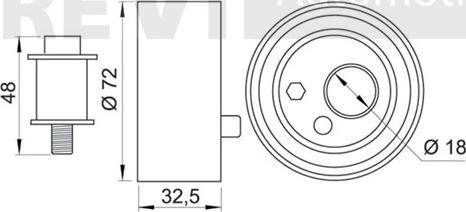 Trevi Automotive TD1020 - Натяжной ролик, зубчатый ремень ГРМ unicars.by